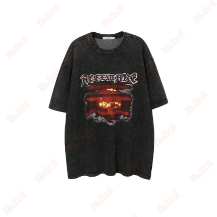 letters pattern black t shirts hip hop